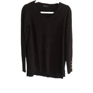 Women’s Black V Neck  Asymmetrical Soft Pullover Tunic size S/M